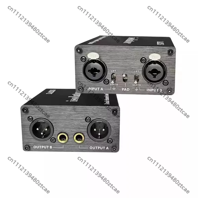6.5mm XLR Dual Audio Isolator, Hum Noise Remover for Amplifier Speaker, Ground Loop Noise Reduction Filter