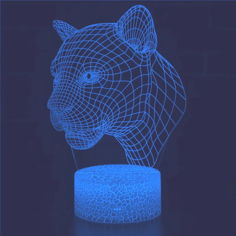 Leopard 3D Night Light for Kids Room Decor Optical Illusion Lamp 7 Color Changing Birthday Christmas Gifts for Childen Boys Men