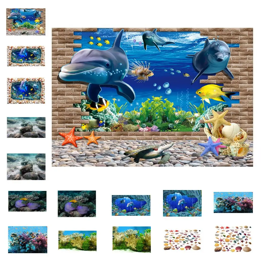 Fresh Sea Background Aquarium Ocean Landscape Poster Fish Tank Background