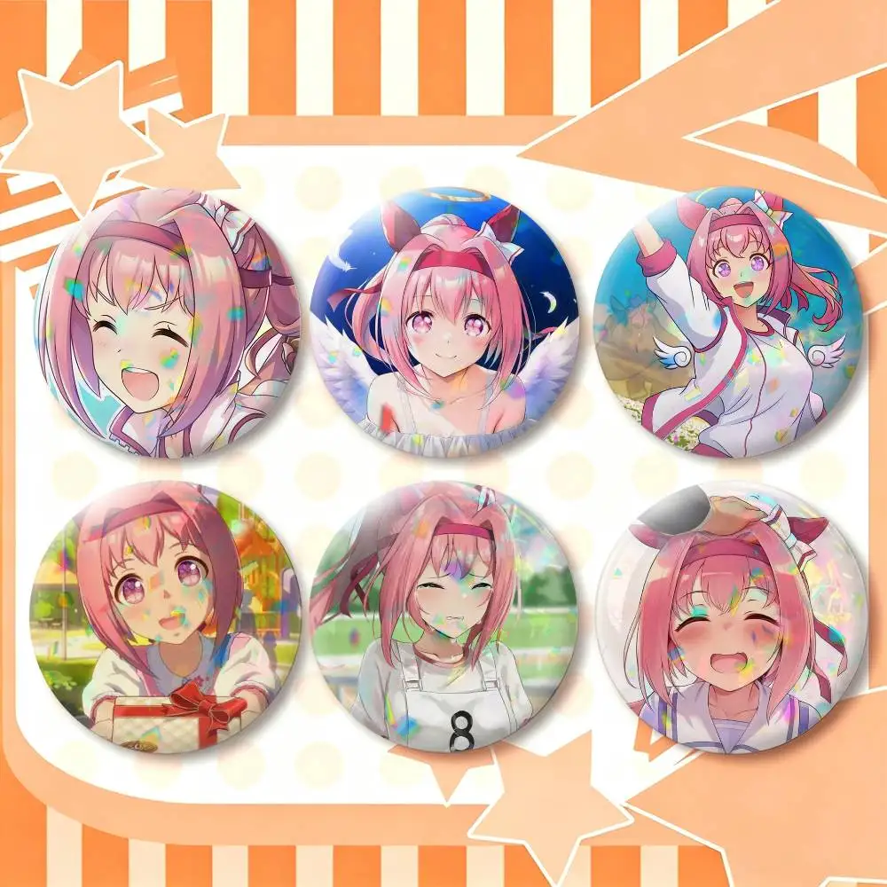 Pink H-Haru Urara Umamusum   25mm 32mm 44mm 58mm 75mm Brooches Badges Pins for Accessories Gift