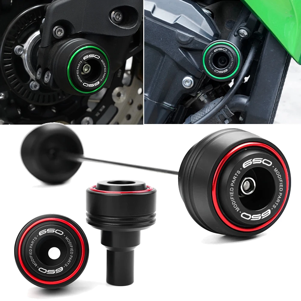

For KAWASAKI Z650 RS Ninja Z 650 2017-2024 2025 Ninja650 Motorcycle Accessories Wheel Axle Fork Crash Protector Pad Frame Slider