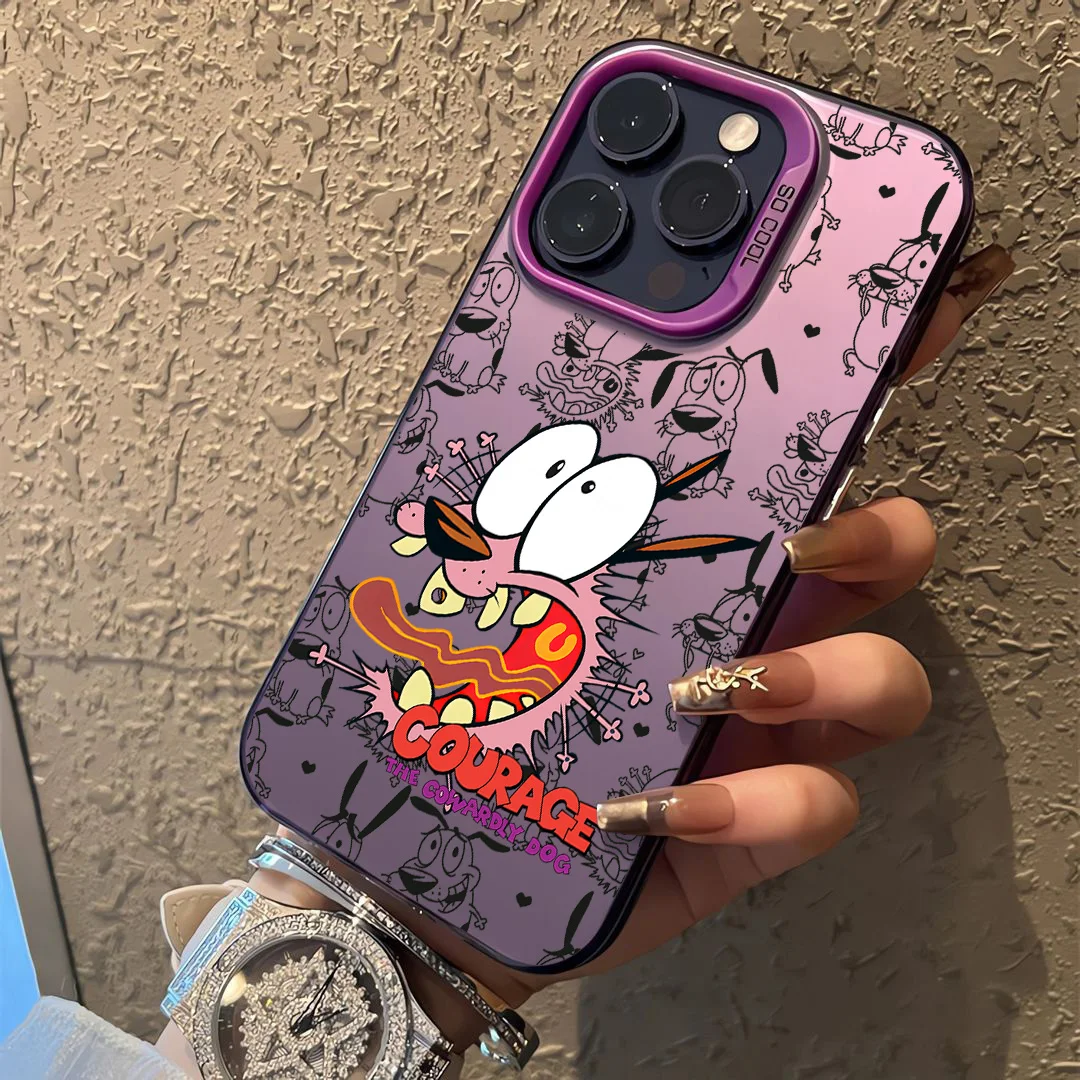 Hot COURAGEOUS Cowardlys Dog Phone Case for IPhone 16 15 14 13 12 11 Mini Pro Max X XR XSMAX 8 7 Plus Anti Fall Matte Back Cover