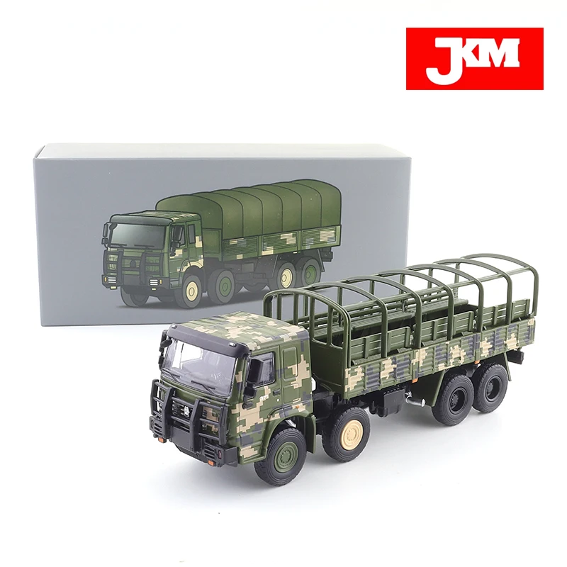 

JKM 1/64 Haowo Military Truck Transport 8x8 Wheels Car Alloy Toys Motor Vehicle Diecast Metal Model Kids Xmas Gift Toys for Boys