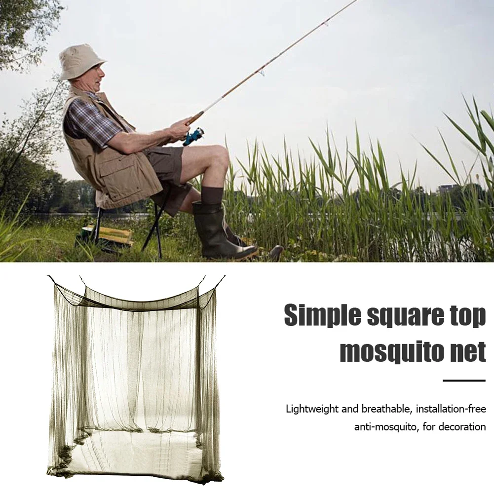 200cm Outdoor Camping Mosquito Net Lightweight Huge Hammock Bug Tarp Repellent Breathable Mesh Tent Insect Canopy Bed Curtain