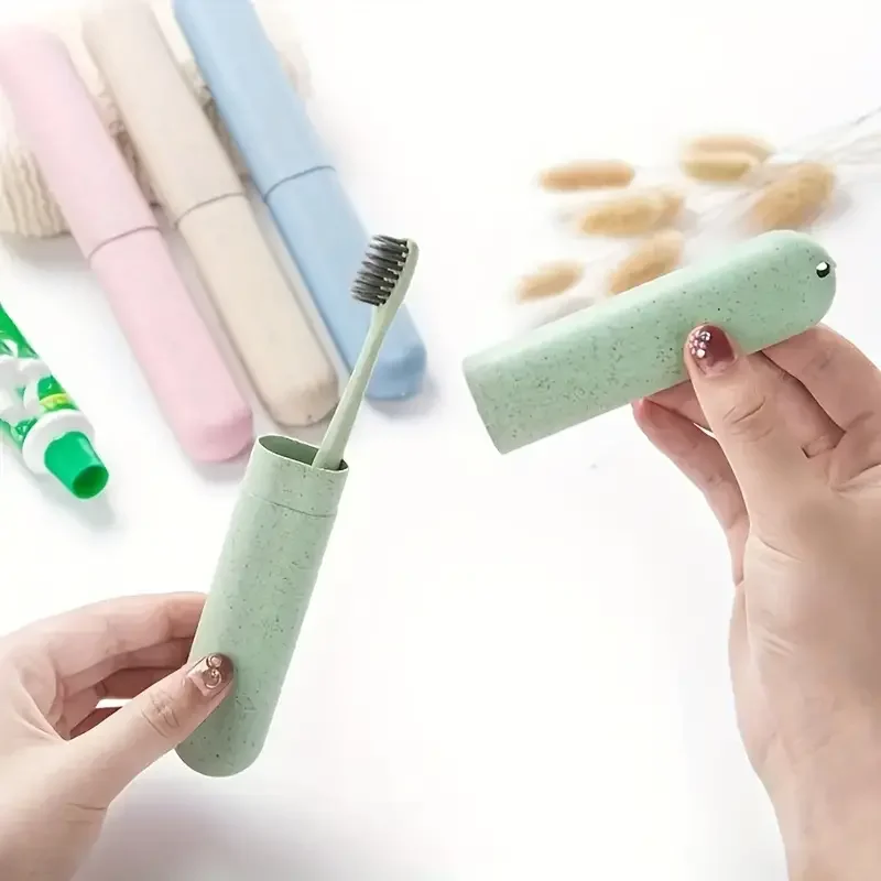 1pcs Portable Dustproof Toothbrush Case Holder, Plastic Toothbrush Container Storage Box, Suitable For Daily And Travel Use