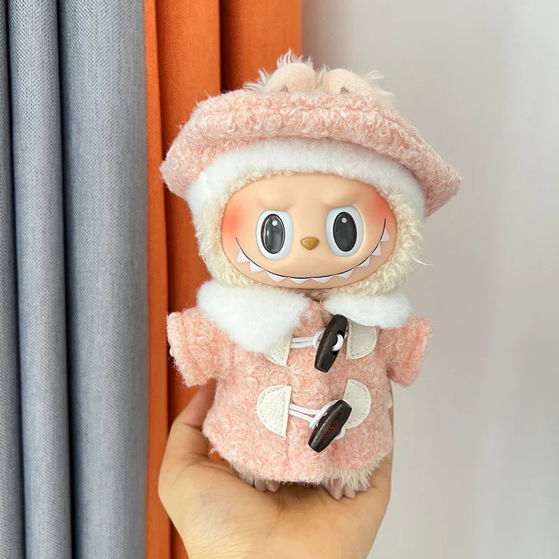 

For Labubu Clothes - Elegant Beret & Coat Set with Accessories, Vintage Doll Outfit Only (No Figure Included)