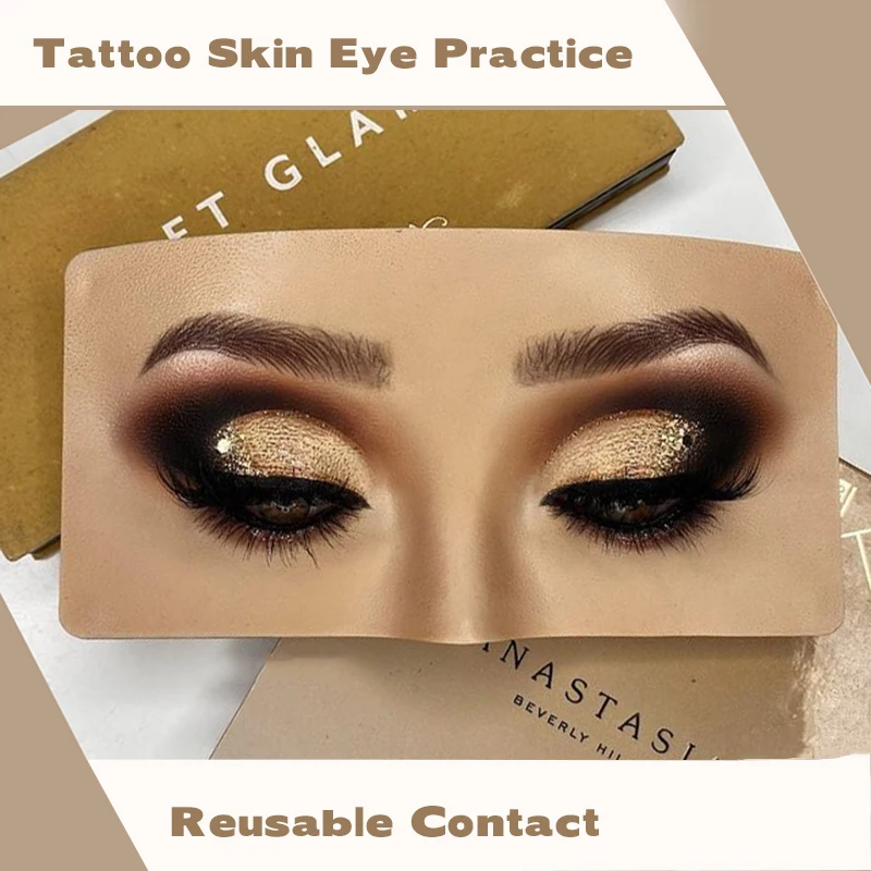 

Tattoo Reusable 10 PCS Cosmetic Makeup Practice Mask Board Pad Skin Eye Face Solution Makeup Mannequin Silicone For Make up Tool