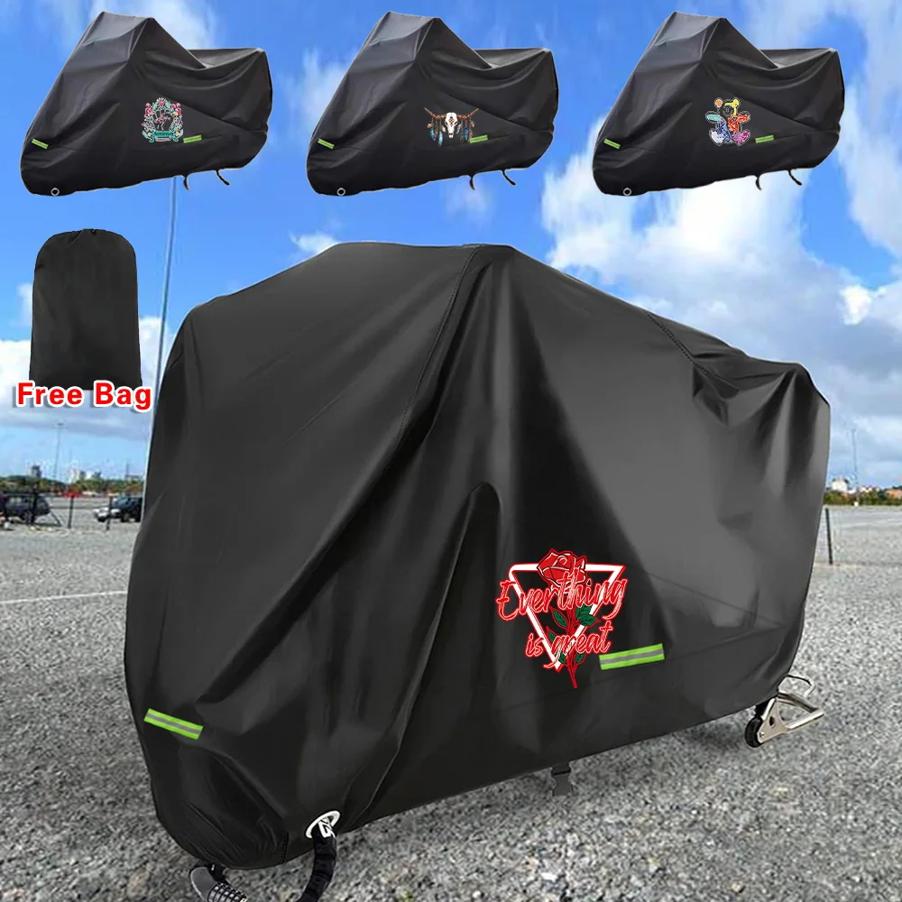 Motorbike Cover Wear-resistant Fabric Moto Scooter All Season Outdoor UV Protector M - 3XL Rainproof Covers Color Printing