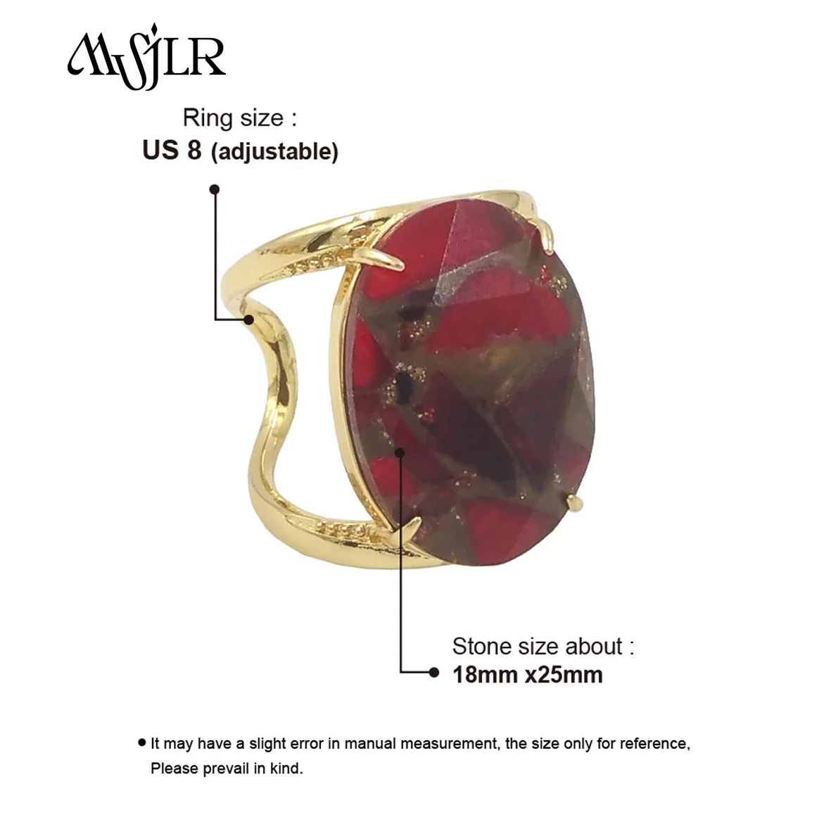 MVR073-Anillo de cobre turquesa de estilo Retro para mujer, joyería de regalo chapada en oro, diseño atractivo, nueva moda, 2024