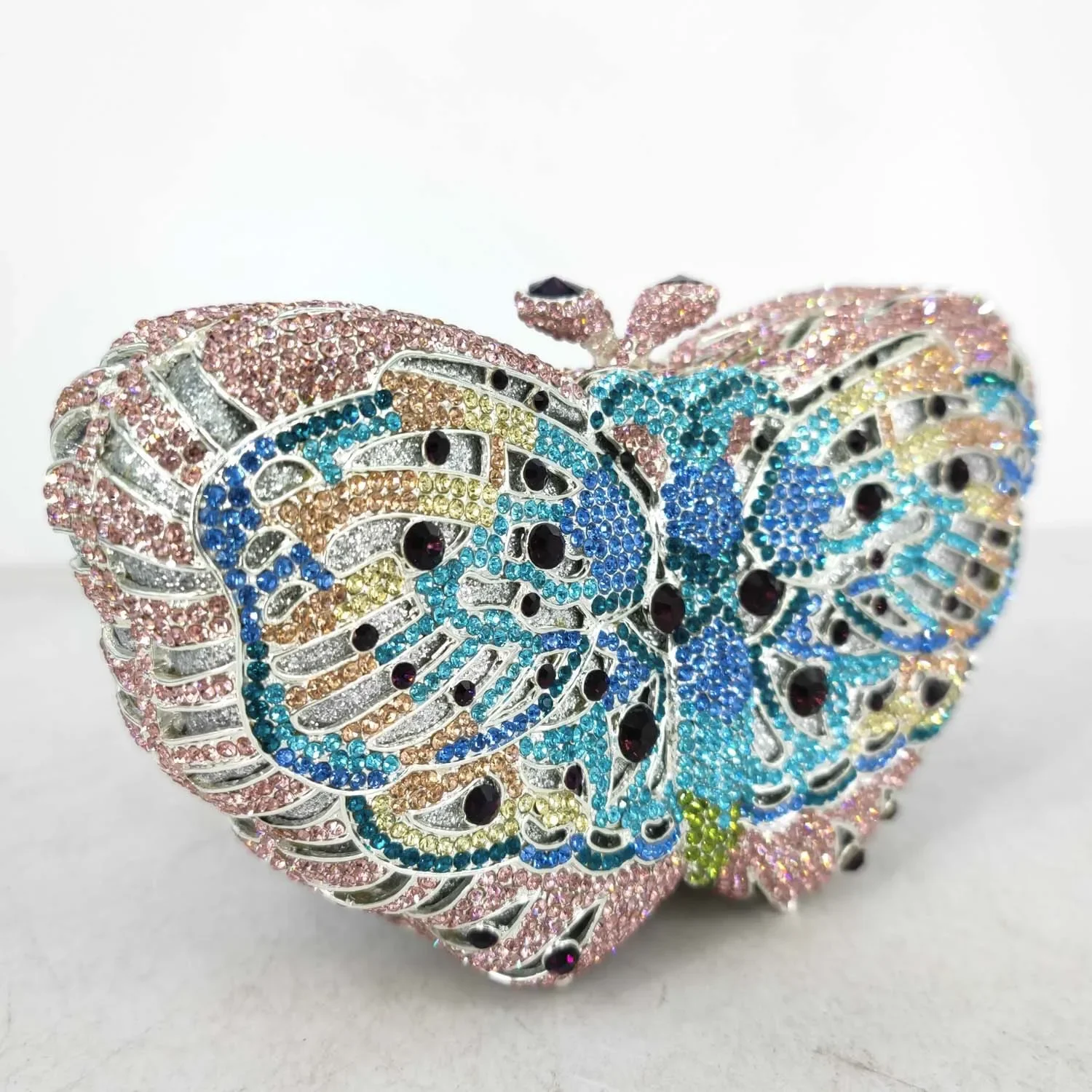 Boutique De FGG (in stock) Women Butterfly Clutch Crystal Evening Bags Party Purses Cocktail Rhinestone MInaudiere Handbags