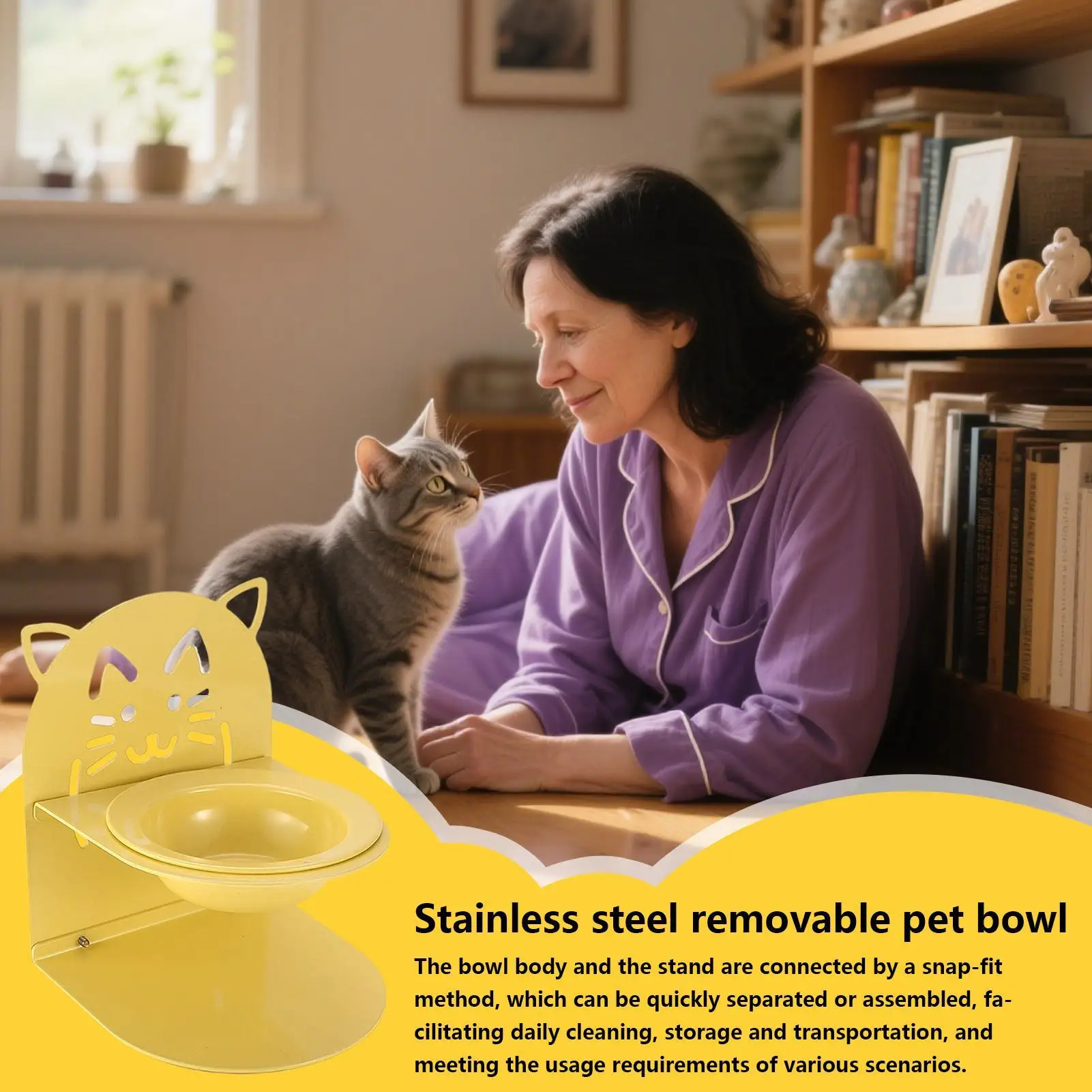 

Подставка для корма для кошек с защитой от проливания, нескользящая, эргономичная, для использования на улице, в путешествиях, в автомобиле, в квартире, дома