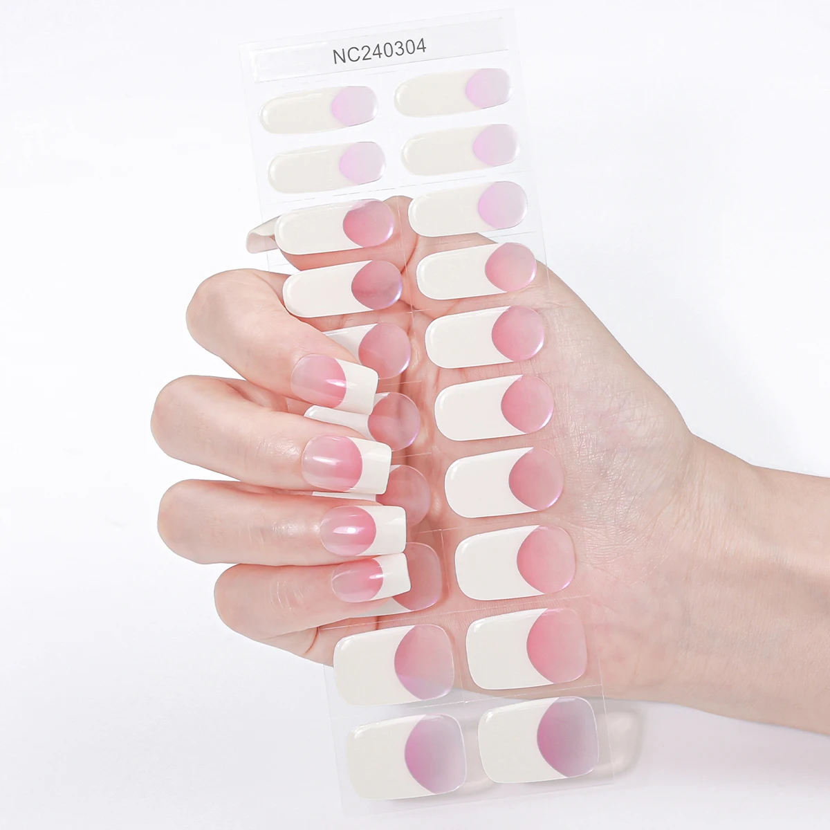 

20Tips French Semi-Cured Gel Nail Wraps Long Lasting Full Cover Gel Nail Sticker Waterproof Gel Manicure Decals Decoration