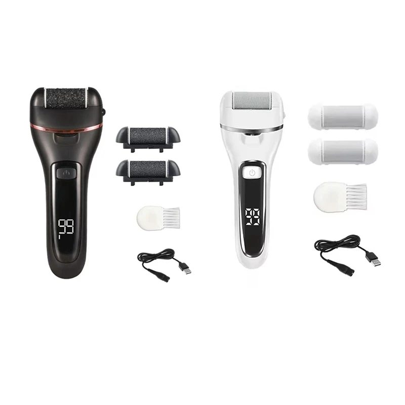 Removedor eléctrico de callos para pies con cabezales de molienda, raspador de pies recargable, máquina de pedicura, eliminador de callos A