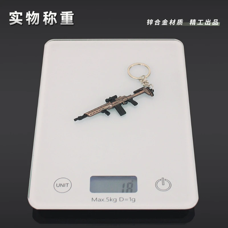 9cm/3,54 cala Arena Breakout Gun breloki seria Mini MK14 strzelanka strzelanka gra peryferyjna metalowa mała zabawka pistolety wisiorek Model broni