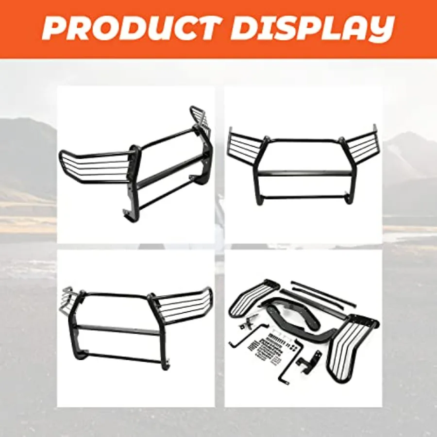 واقي فرشاة المصد متوافق مع 2016-2022 تويوتا تاكوما من الفولاذ المقاوم للصدأ، فرشاة حماية شبكة المصد الأمامي الأسود #4