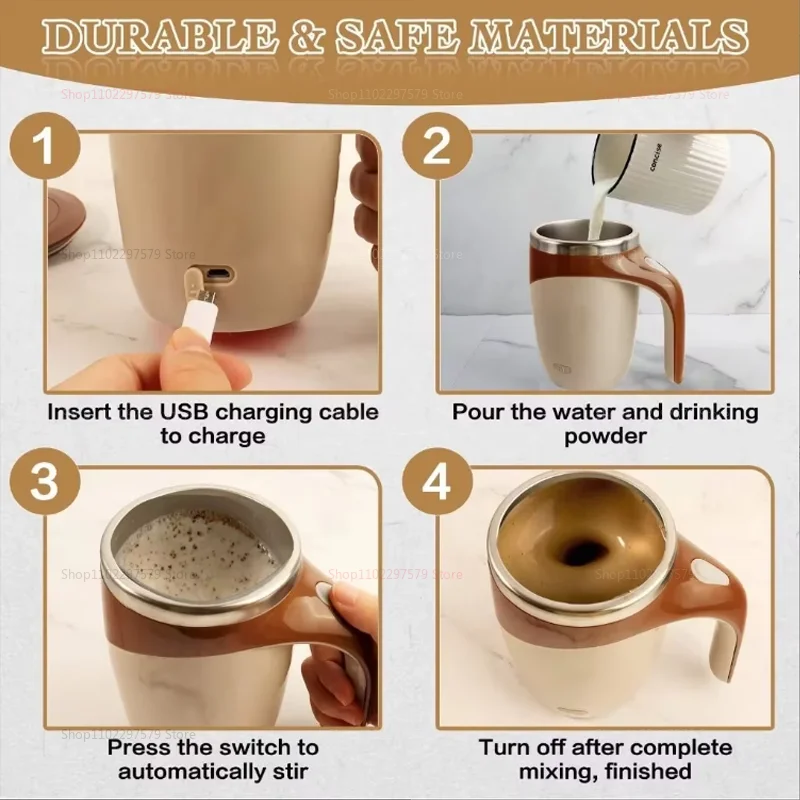 محرك كهربائي محمول 304 الفولاذ المقاوم للصدأ التلقائي كوب مغناطيسي محمول محرك كهربائي قابلة للشحن خلاط حليب القهوة