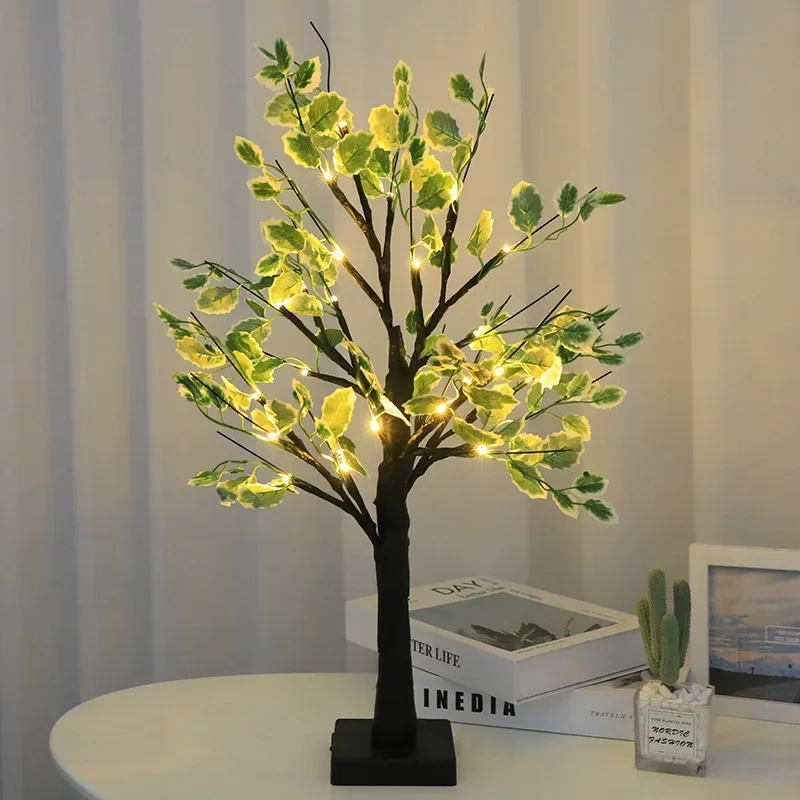 Lumière d'arbre LED pour la décoration de la maison, simulation d'intérieur, bouleau blanc, mise en page de la scène, fête de Noël