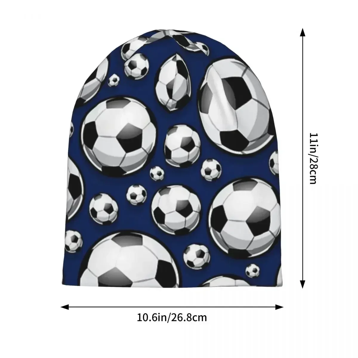 Soccer Ball Balls Pattern Blue Football Sport Sports Warm Knitted Cap Fashion Bonnet Hat Outdoor Beanies Hats for Men Women