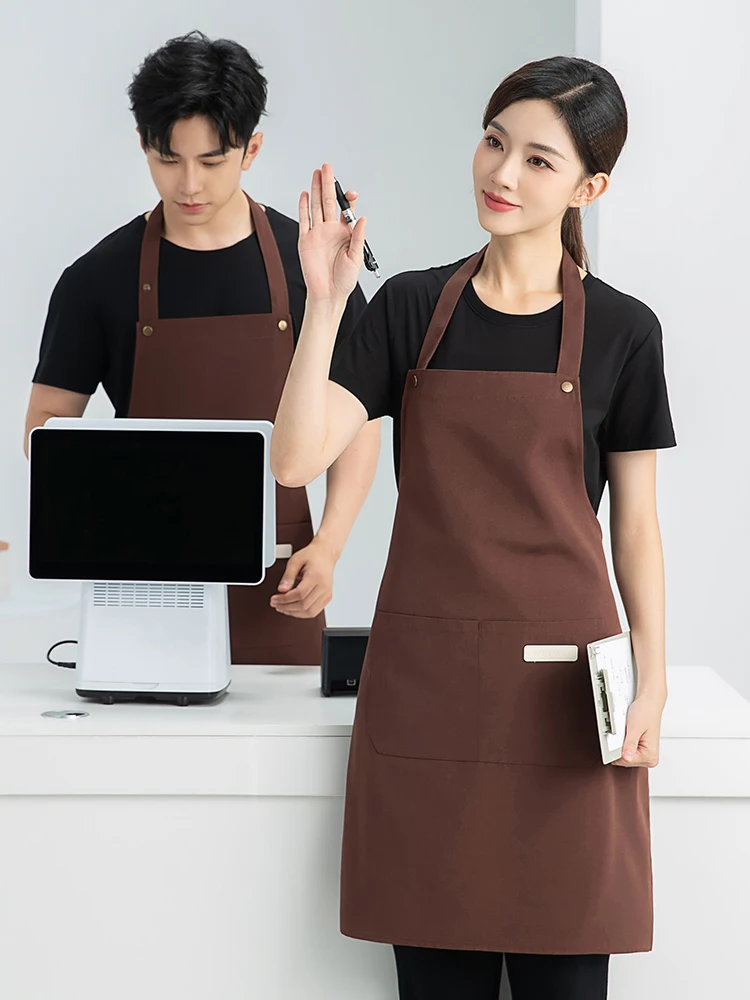 Apron For Kitchen Women Waiter Uniform Work Wear Divise Da Cameriere Clothes Restaurants Mandil Overalls Coffee Artist Uniform