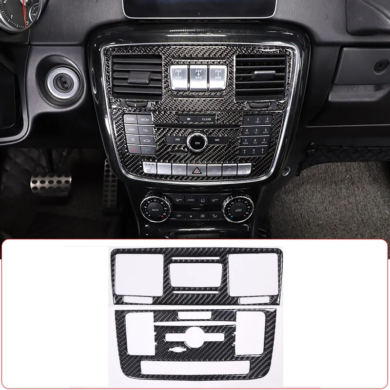 For Mercedes Benz G Class W463 2013-2018 Soft carbon fiber Central Control Multimedia Mode Button Panel Frame Car Accessories