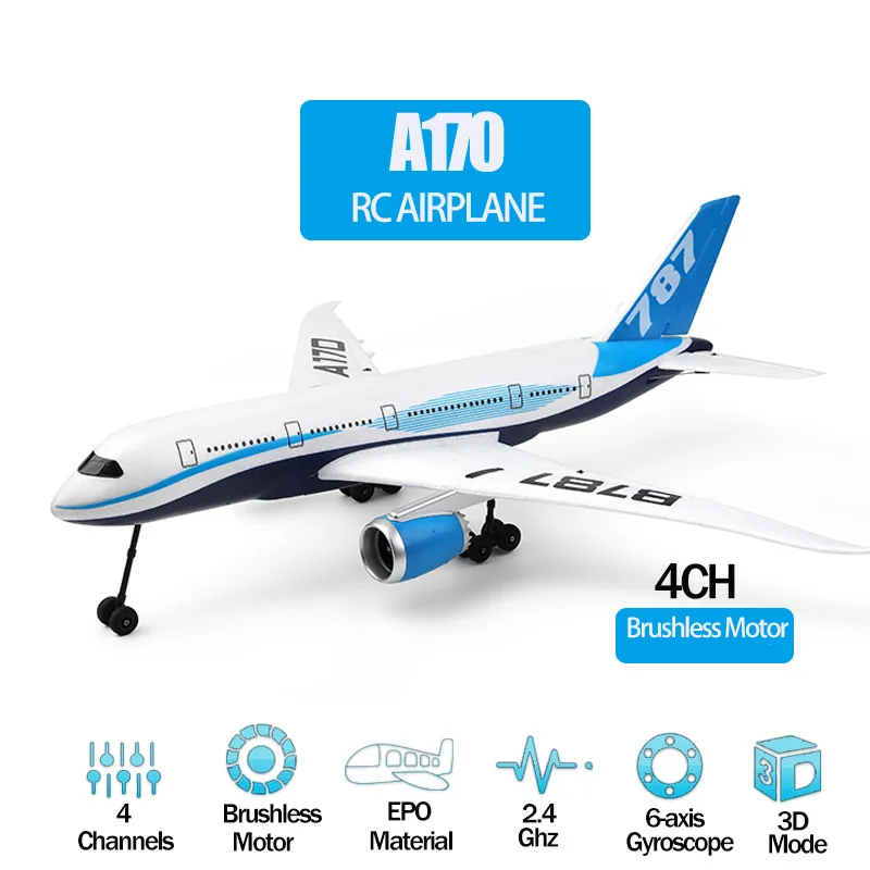 WLtoys XK A170 RC Airplane 660mm Wingspan 4 Channel Remote Control Airplane 3D/6G Brushless Motor EPO Material Outdoor Drone