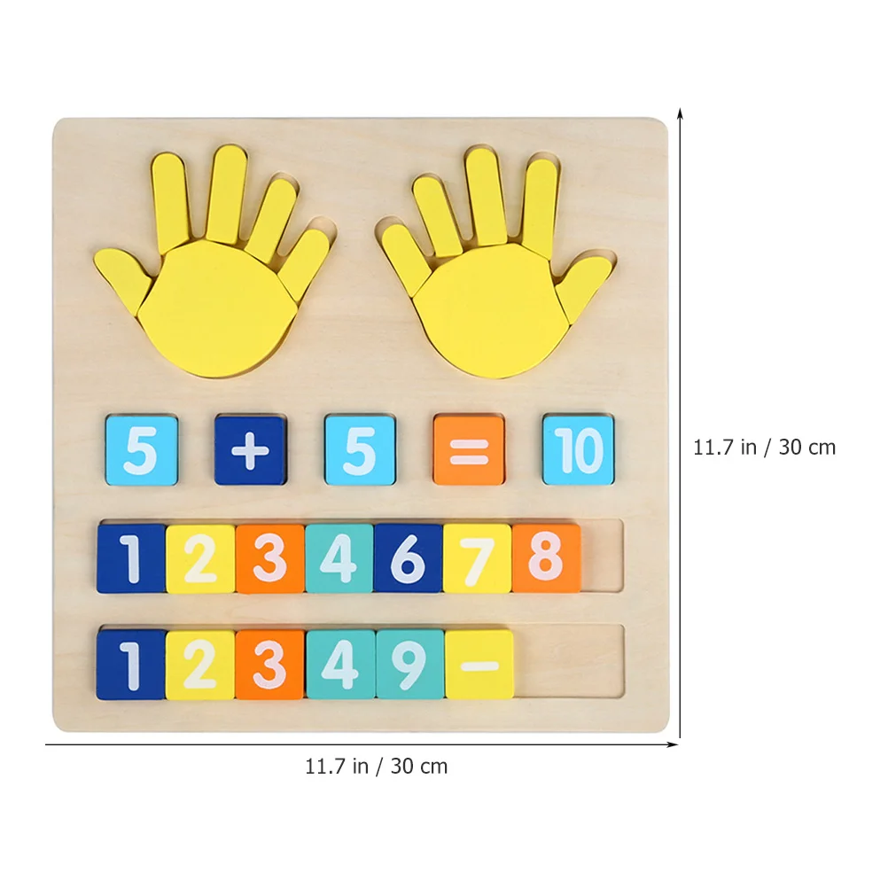 1Set Wooden Math Learning Addition Subtraction Educational Cognitive Number Counting Hand Eye Coordination Early Educational