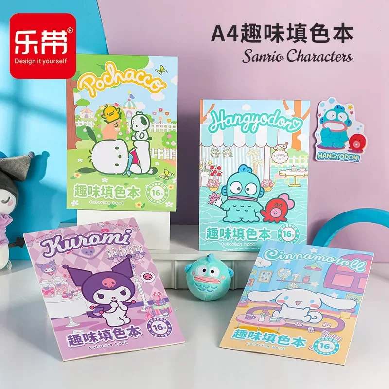 

Cute Children's Sanrio Kuromi Cinnamoroll Hangyodon Drawing Book Coloring Picture Coloring Book Student Graffiti Book Gift