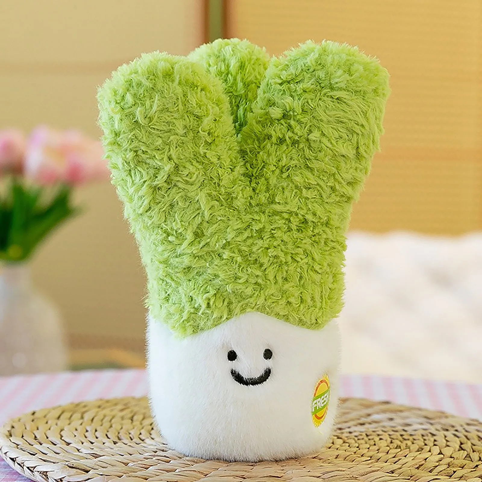 h Yarn Green Onion Simulation Fruit And Vegetable h Toy Eight Inch Machine Doll Cute Creative Emotion Reversible h