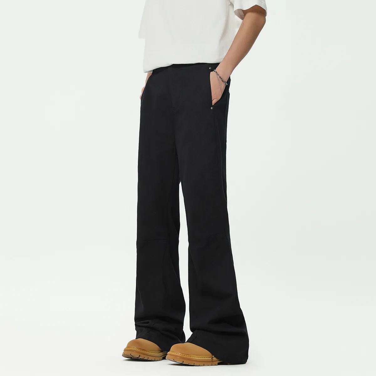 OR FL Trendy Brand Make Your Legs Look Longer Black 97 Cotton Women Casual Pants American Retro Cleanfit Solid Color Trousers