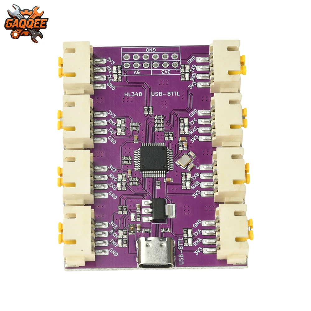 وحدة تحويل الاتصالات التسلسلية USB إلى TTL 1/2/4/8-Way محول USB عالي السرعة CH348/344/342/CH343 واجهة رقاقة من النوع C #1