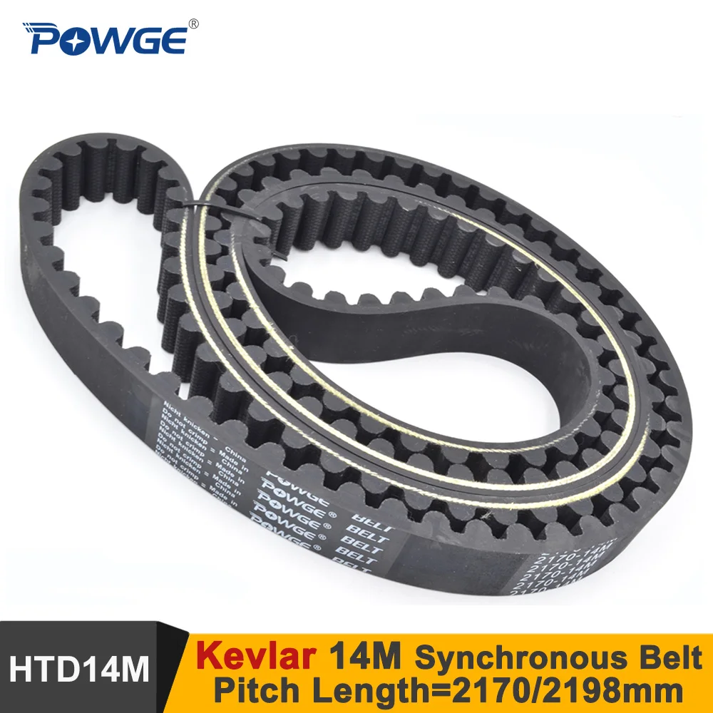 

POWGE 1792 2170 14M Synchronous Belt NeopreneRubber With Kevlar Core Teeth=128/155 HTD14M Timing Belt 2170-14M 1792-14M