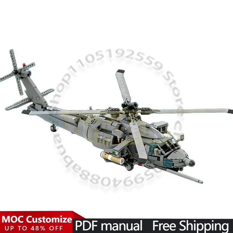 

1632 детали, серия War Series, MH-60L DAP / UH-60L Black Hawk (две версии), MOC, модульный конструктор, DIY, подарок для мальчиков на праздник