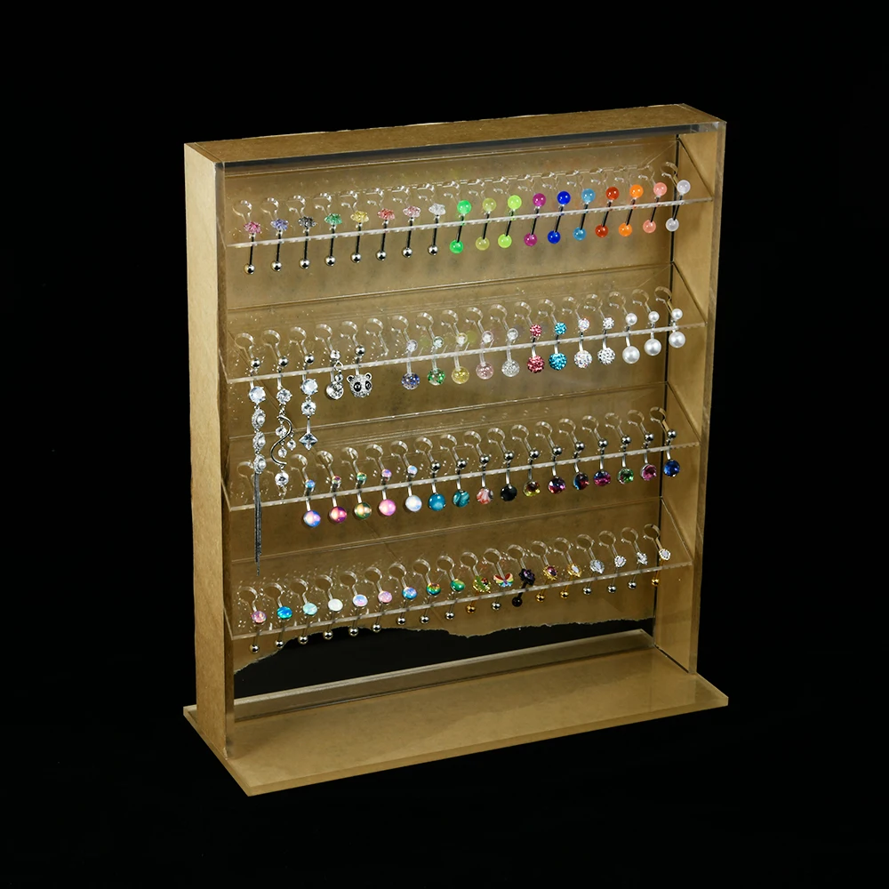 1PC 72 Holes 4 Layers Acrylic Belly Button Ring Display Stand Tongue Studs Transparent Holder Piercing Jewelry Display Stand