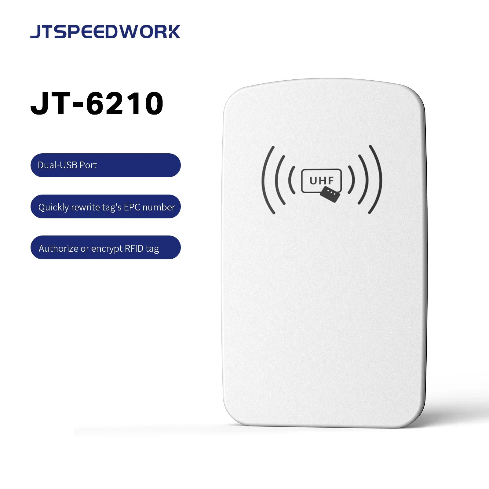 

JT-6210 UHF RFID настольный считыватель и записывающее устройство USB Desktop Passive Tag UHF RFID Reader с SDK Demo RFID-картой для чтения и записи