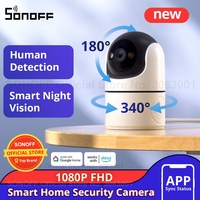 SONOFF 1080P WiFi Camera CAM-PT2 Smart Indoor Home Security Baby Monitor Camera 360° Panoramic View Two-Way Audio Night Vision
