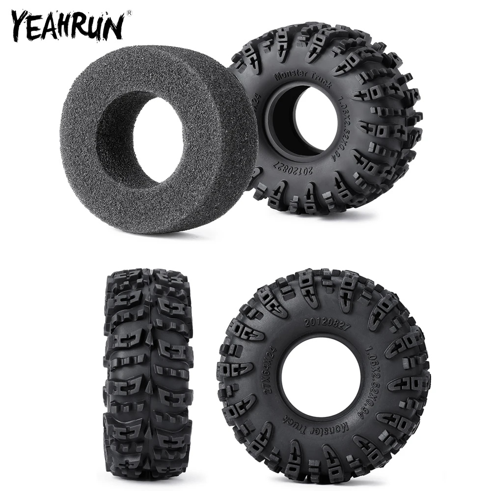 YEAHRUN 4 pezzi 1.1 "pneumatici in gomma 64 mm pneumatici per ruote morbide per TRX4M 1/18 RC Crawler Car Upgrade Parts