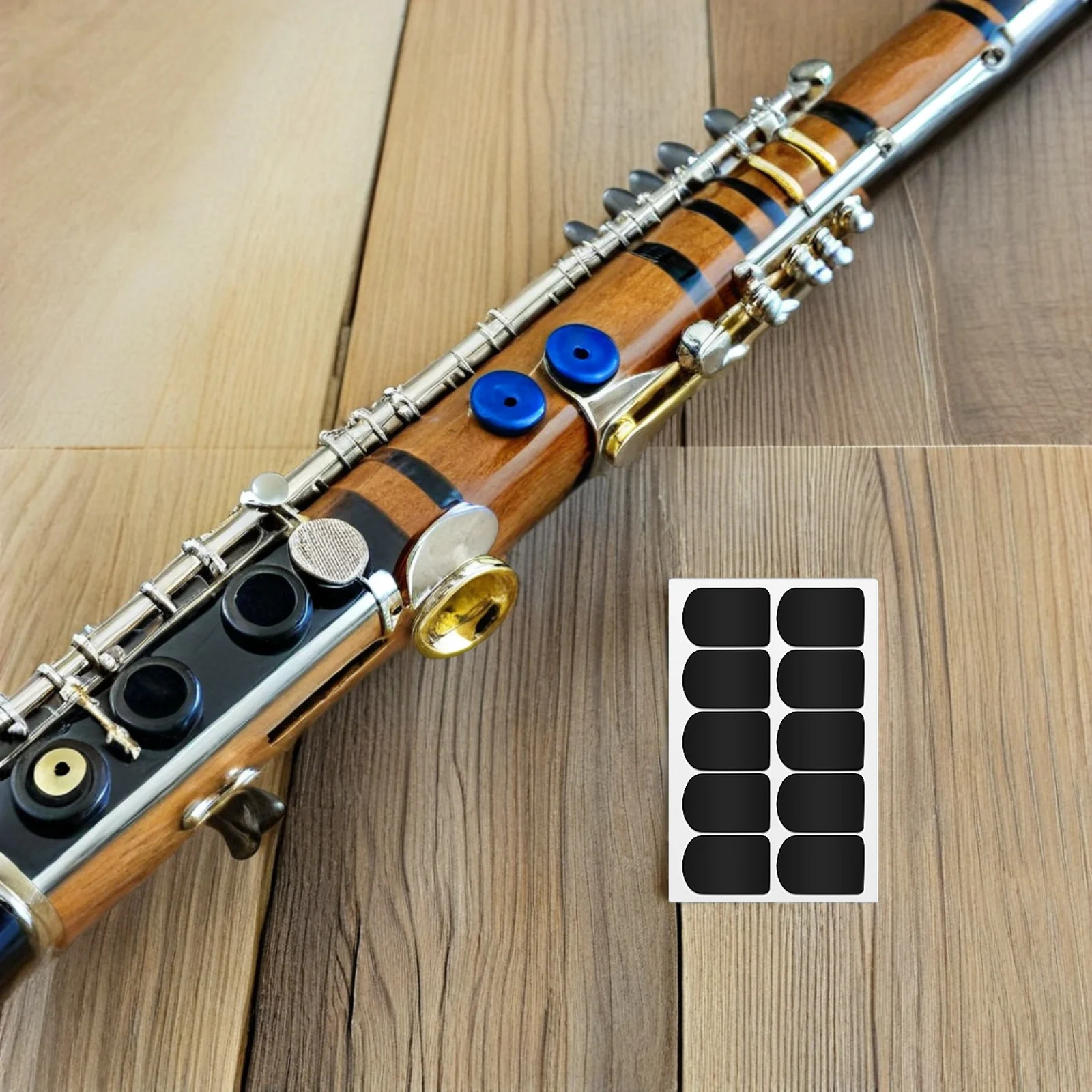 

10 Sheets Oval Sax Mouthpiece Pads Transparent Silicone Patches for Instrument Tooth Protection Secure Fit Ideal for Daily