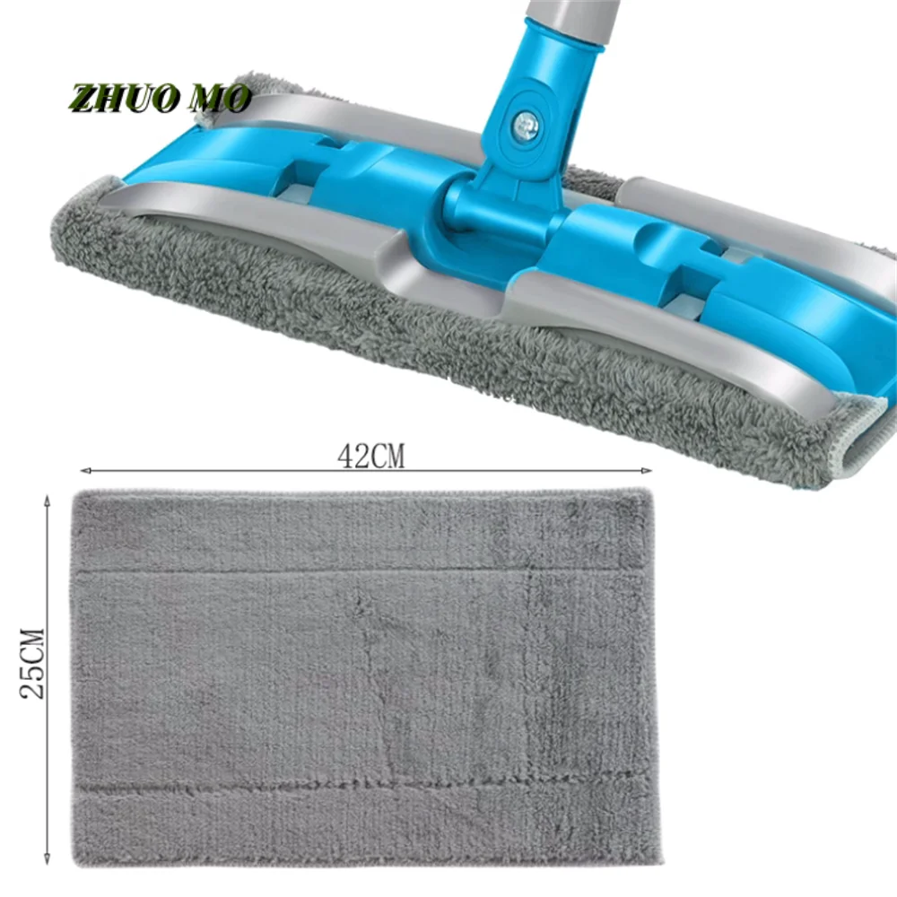 Flat Mop Replacement Cloth, Gray Cloth Head, Absorbent Microfiber, Dust Remover, Household Floor Clean, 42*25 cm, 5Pcs