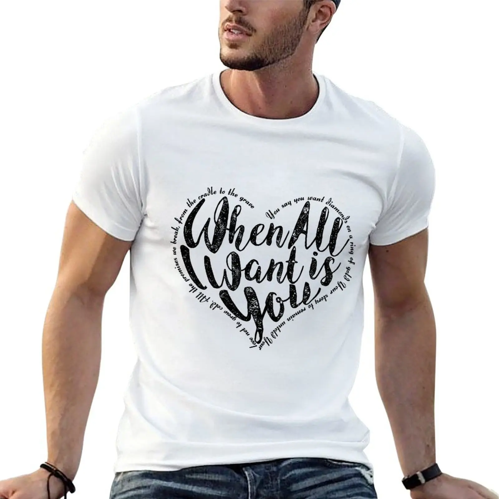 

u2 all i want is you heart T-Shirt t shirt man plain t shirt custom print T-Shirt