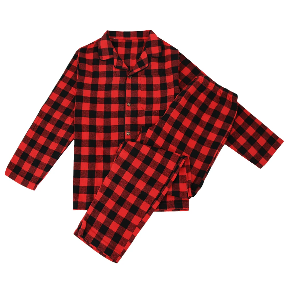 Mens Flannel Pajama Sets Cotton Plaid Pajamas for Men Pjs Set Soft Lounge Sleepwear Pj Pants with Pockets Flannel Shirts