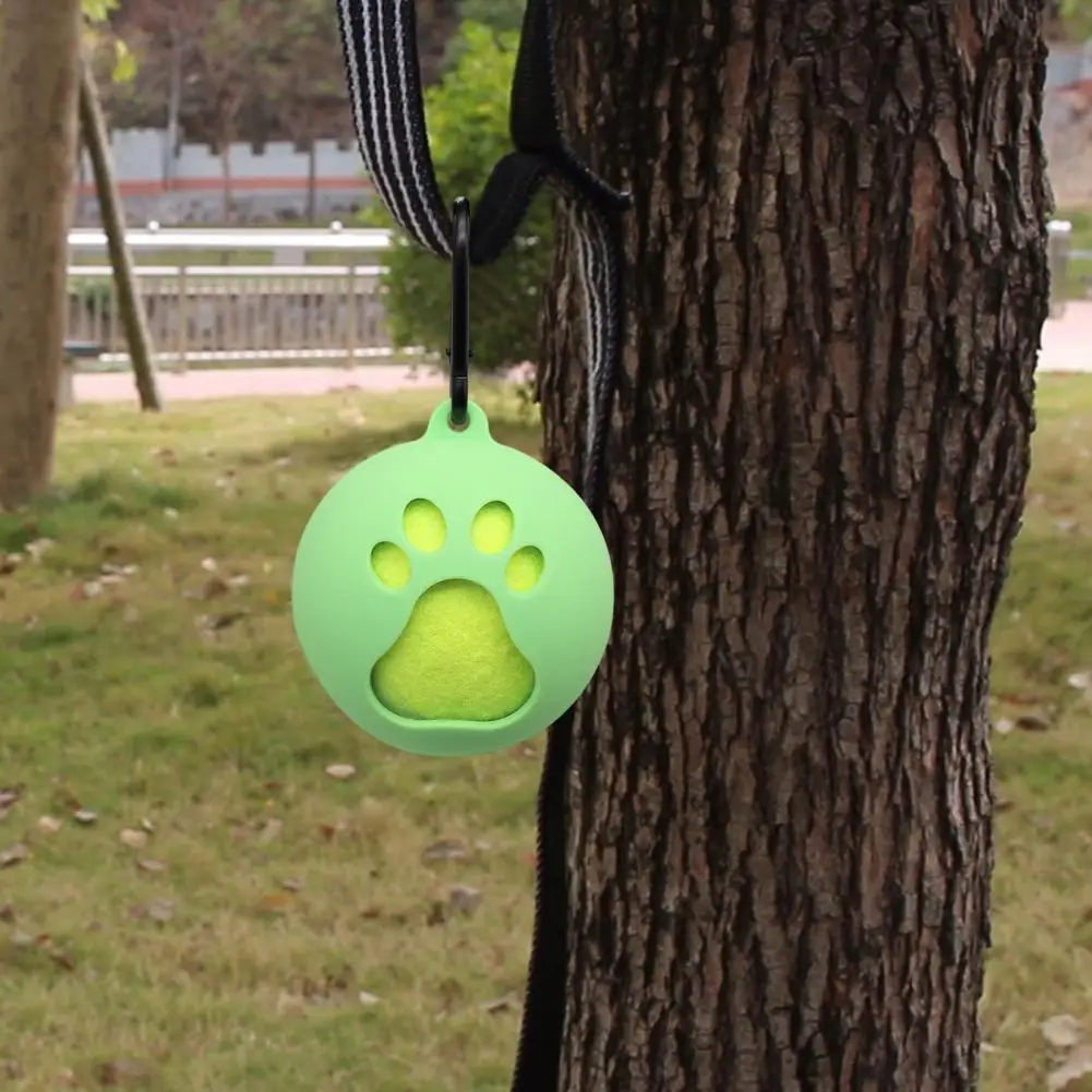 Dog Ball Holder Tennis Ball Holder for Pets Silicone Pet Ball Holder Durable Paw Print Design for Long-lasting Fun for Training