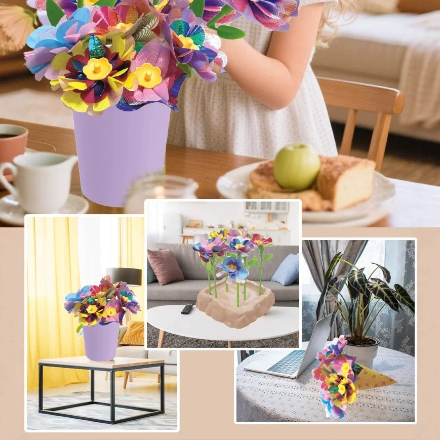 Christmas Surprise Toy 24-Day Countdown Calendar, Flower Surprise Gift Box Handmade Bouquet Toy Set Diy Flower Making Set