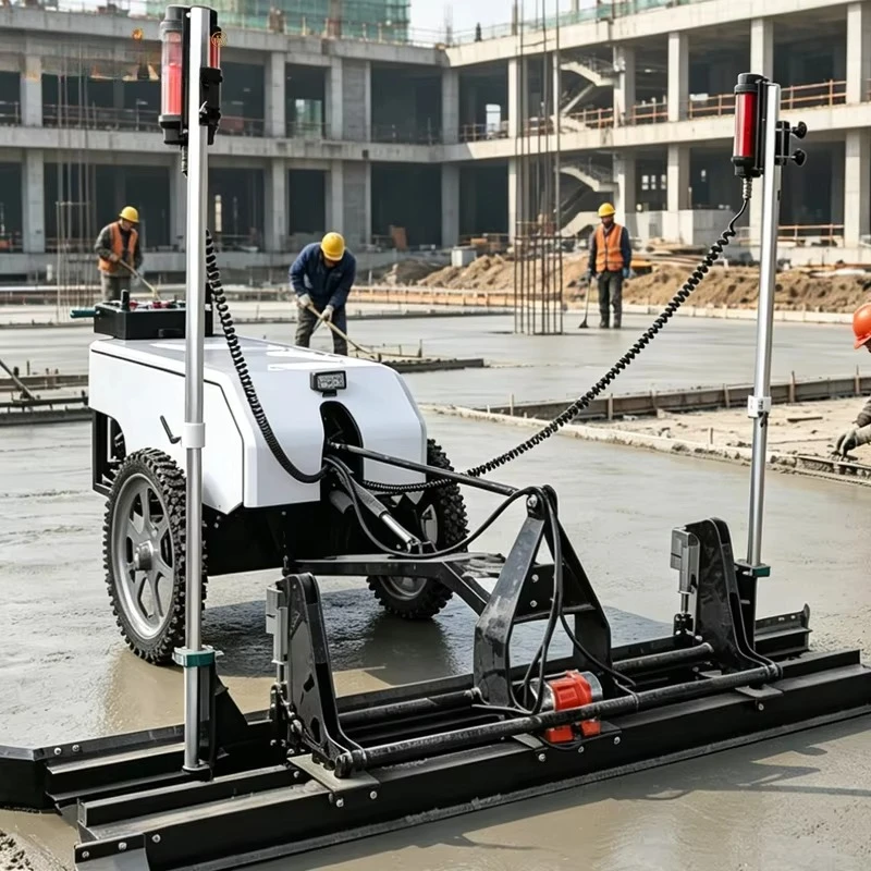 a for  Laser Concrete Vibrating Screed 2.5m Automatic Floor Paver Four Wheel Leveling Equipment Road Machine