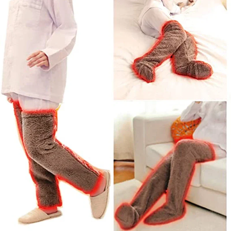 Chaussettes de couchage multifonctionnelles pour femmes et hommes, bas de pieds chauds, lit avec couette, vieilles jambes froides, hiver