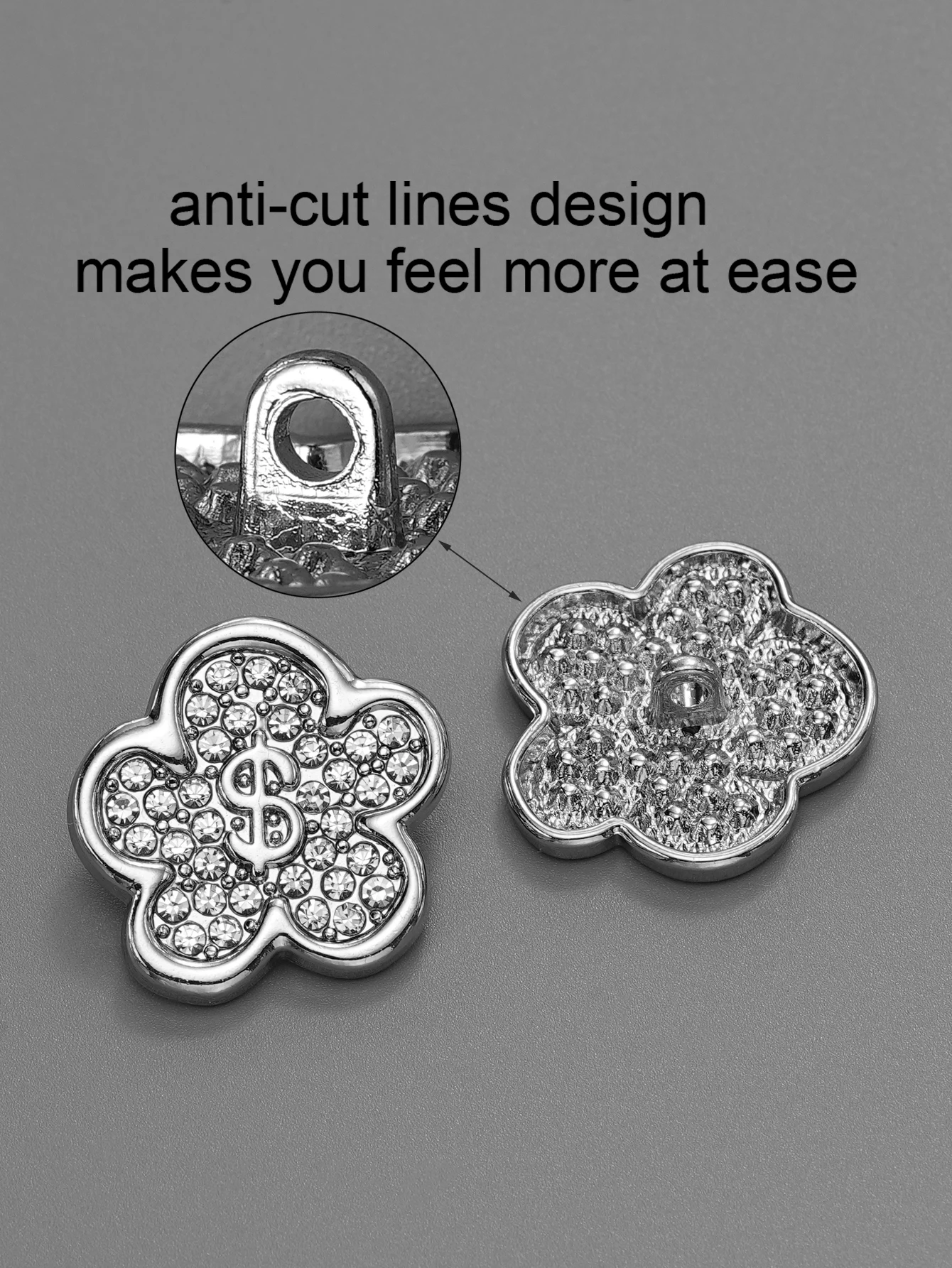 10 個 23 ミリメートルラウンドフラワーラインストーンシャンクボタン衣料用シャツコート靴バッグアクセサリー DIY 工芸品ボタン