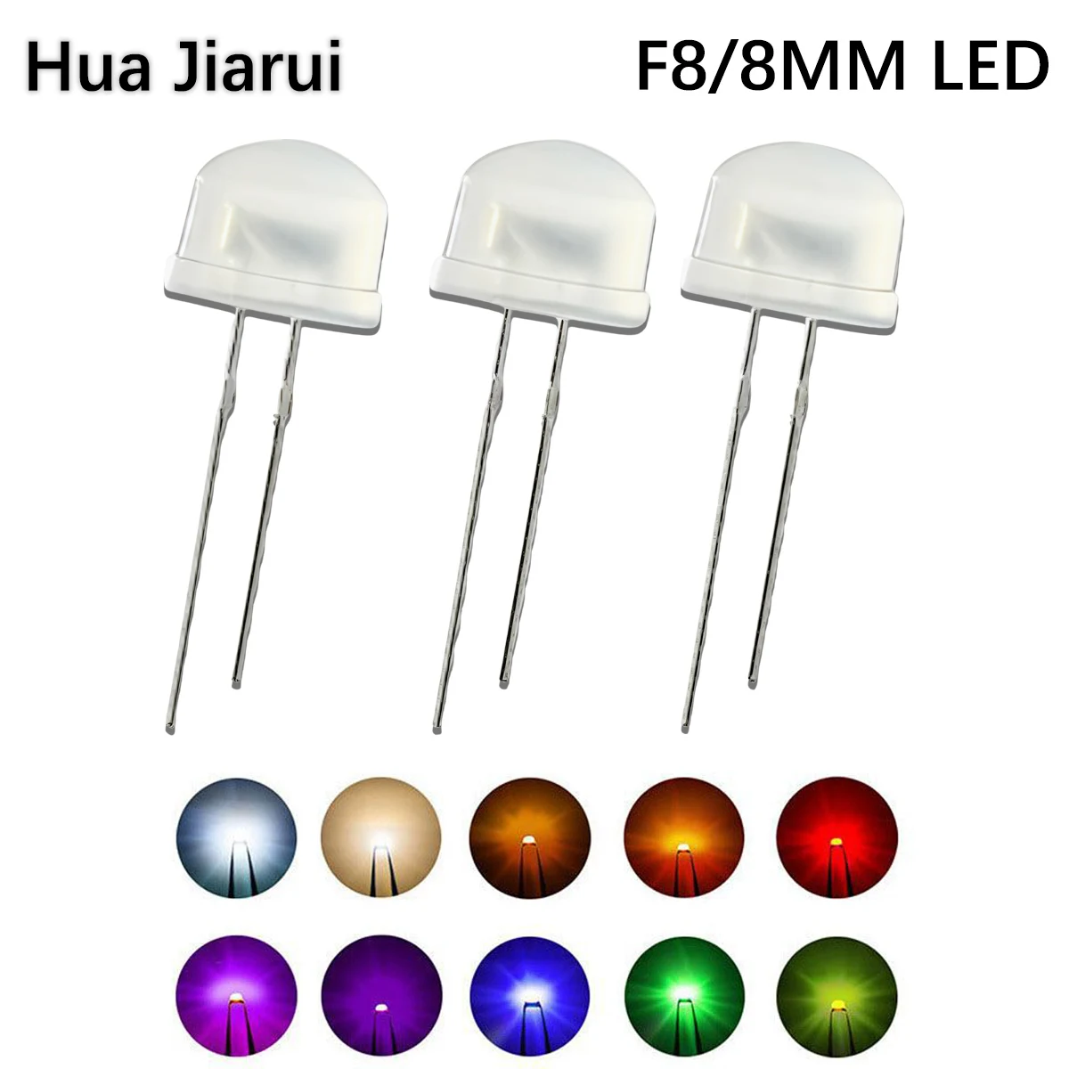 

F8/8mm Straw Hat White Hair Diffused Red Blue Yellow Green White Orange LED DIP High Brightness Lamp