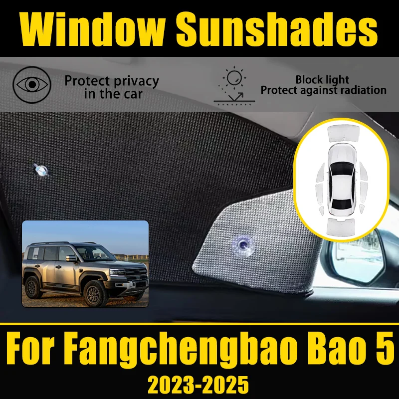 

Car Full Visor For BYD Fang Cheng Bao Leopard 5 Denza B5 2023~2025 Auto Curtain Sunshade Accessories Heat insulation Auto Parts