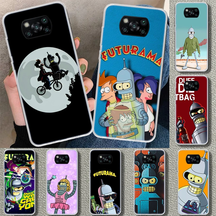 Cartoon F-Futuramas Phone Case Cover for Xiaomi Poco X6 X5 X4 X3 Nfc F6 Pro F5 F4 Gt F3 F2 F1 M5S M5 M4 M3 M2 Art Coque X5 X4 X3