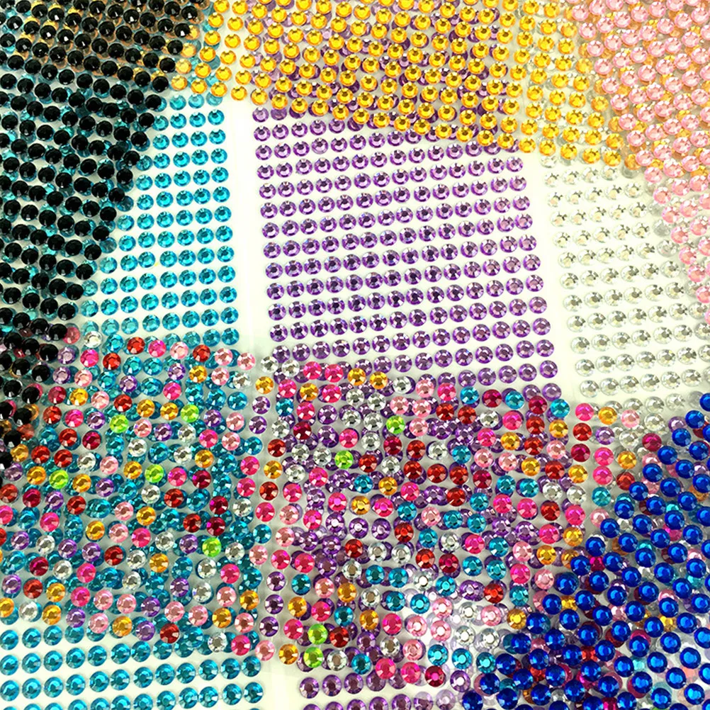 

6 Sheets Decorative Face Jewels Delicate Acrylic Face Gems Multi-Function Scrapbook Stickers Portable Self-Adhesive Paper Album