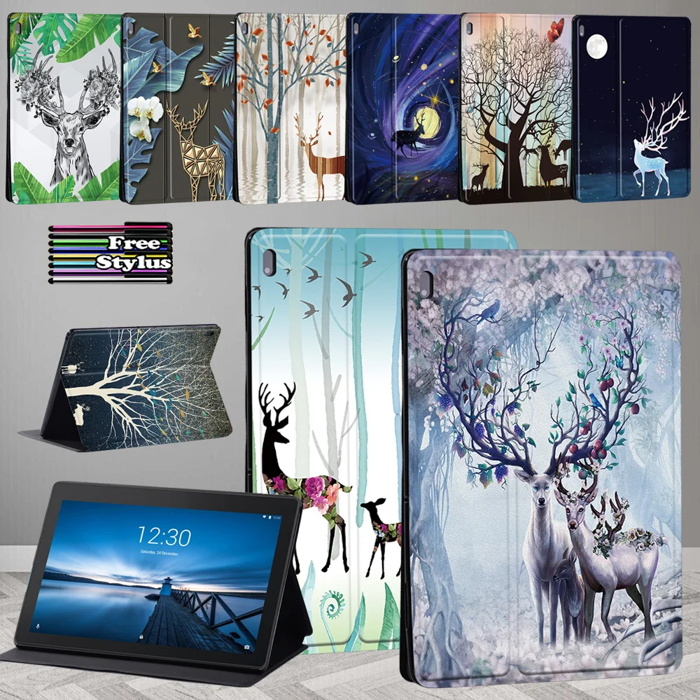 

Tablet Stand Case for Lenovo Tab M8 TB-8505/Tab M7 TB-7305/M10 HD 2nd Gen/M10 Plus/Tab M10/Tab E10 Deer Print Shockproof Cover